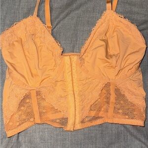 Lace Trim Orange Bralette/Corset